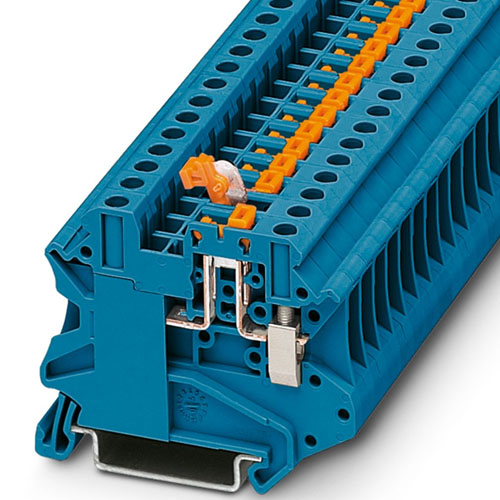 PHOENIX CONTACT -  UT 4-MT-P/P BU - Knife-disconnect terminal block