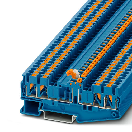 PHOENIX CONTACT -  PT 2,5-QUATTRO-MTB BU - Knife-disconnect terminal block