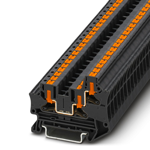 Phoenix Contact - PTV 4-TWIN BK - Feed-through terminal block