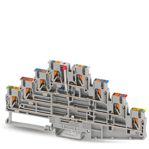 PHOENIX CONTACT -  PT 2,5-PE/L RD/L BU/L LED 24 RD - Multi-level terminal block