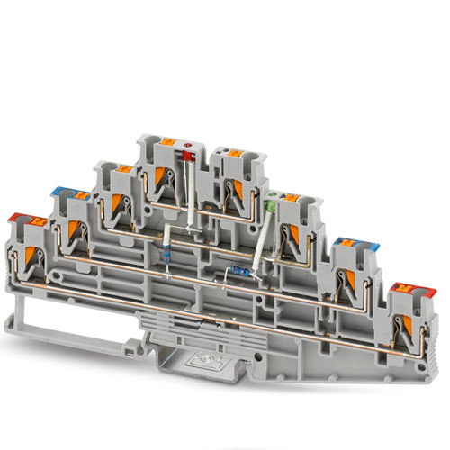 PHOENIX CONTACT -  PT 2,5-L RD/L BU/L LED 24 GN/L LED 24 RD - Multi-level terminal block