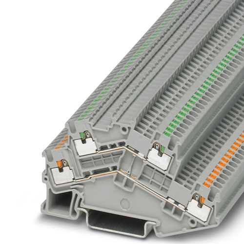 PHOENIX CONTACT -  PTTBS 1,5/S/U-OG/O-GN - Double-level terminal block